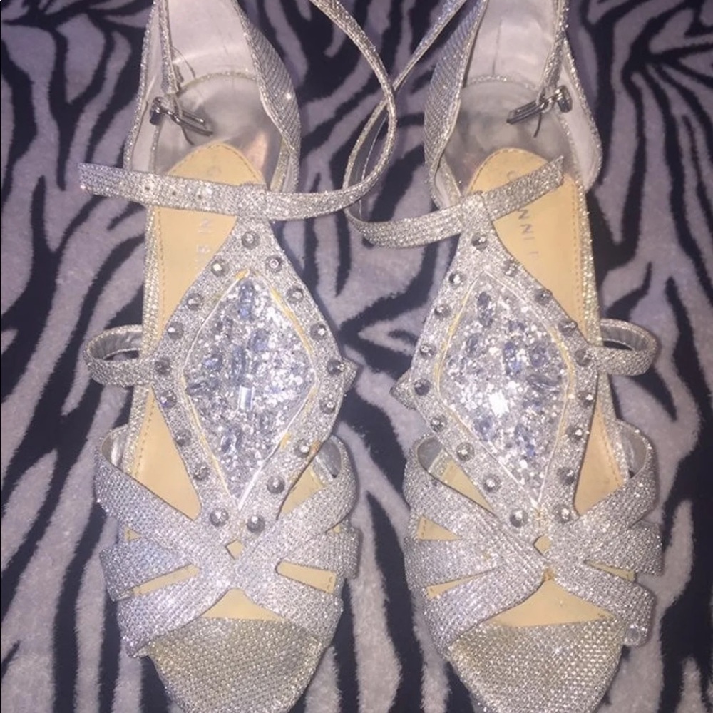 Silver Bedazzled Heels